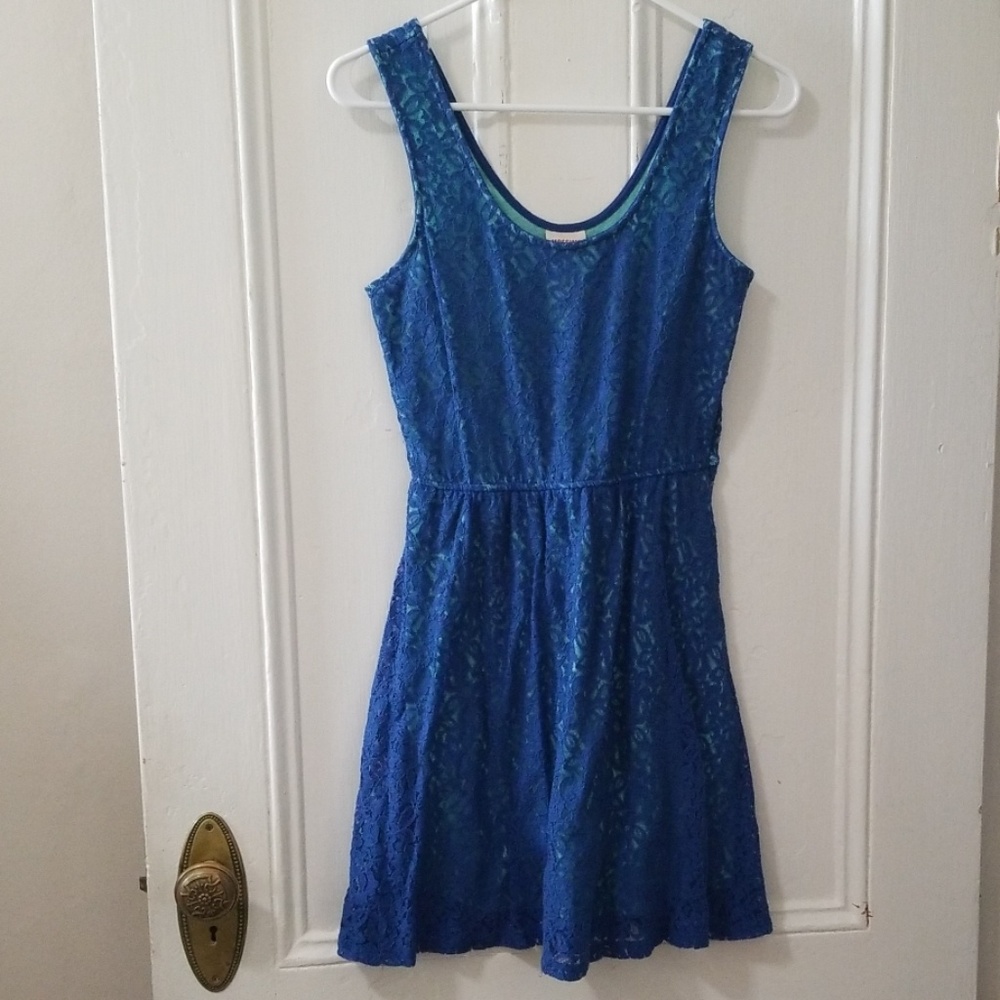Mossimo blue & green lace dress